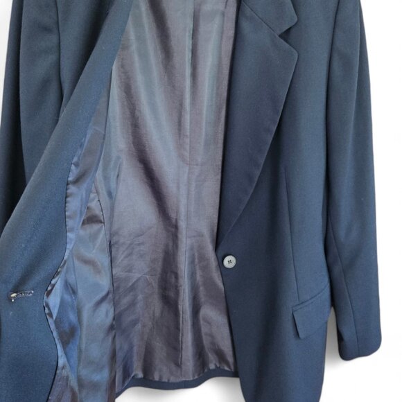 Vintage Pendleton Navy Blazer - Size 12, 100% Virgin Wool, Single Button - Picture 3 of 7